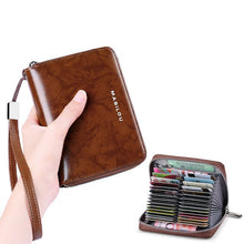 Load image into Gallery viewer, 100% Genuine Leather Women&#39;s Wallets-Long Zipper Multi-function Credit Card ID Holder Bag Wallet RFID Blocking Protection