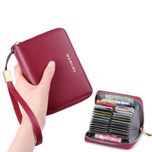 Load image into Gallery viewer, 100% Genuine Leather Women&#39;s Wallets-Long Zipper Multi-function Credit Card ID Holder Bag Wallet RFID Blocking Protection